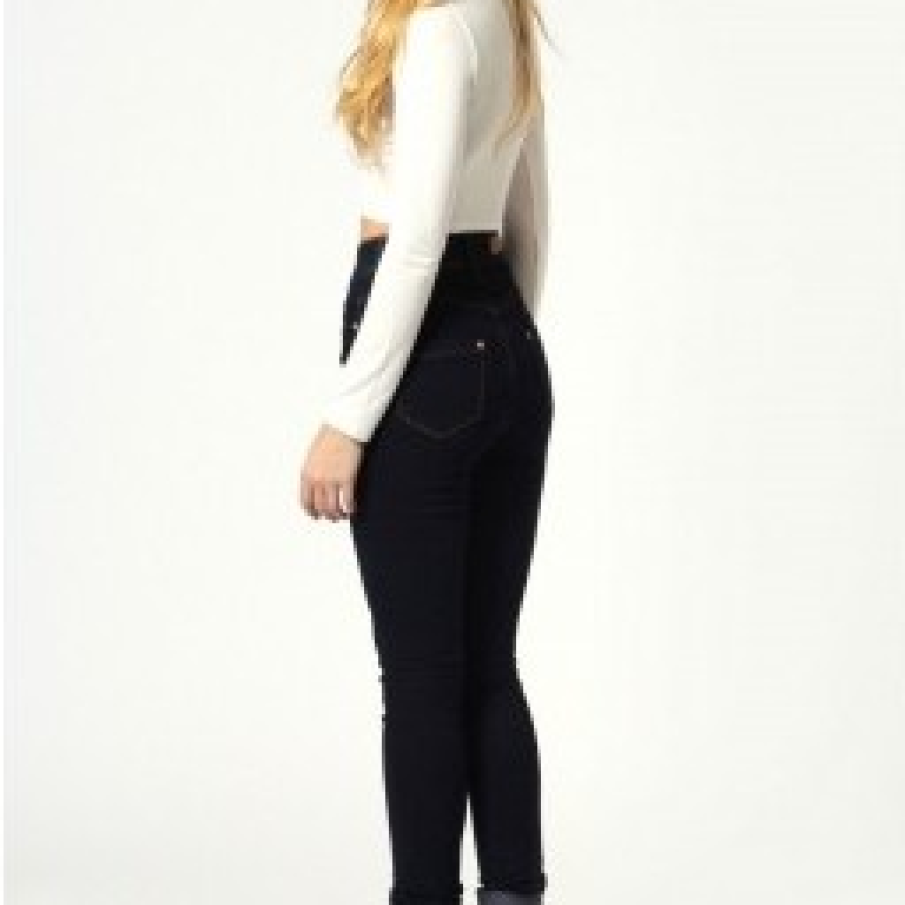 Jeansi cu talie inalta