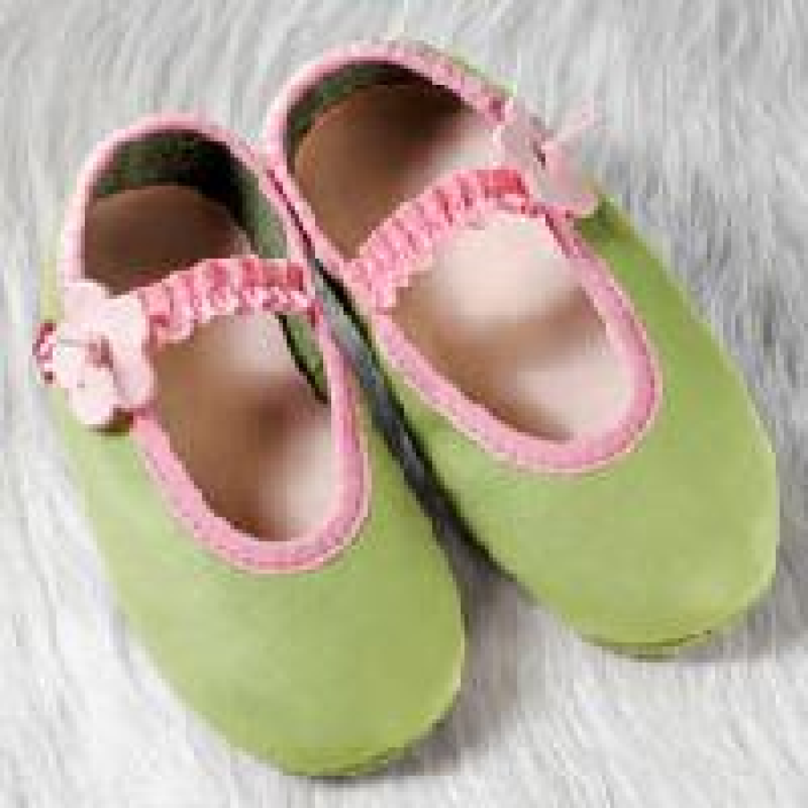 Pantofi Balerina verde cu talpa moale