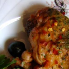 Pranz rapid: Pui cu praz, masline si naut  