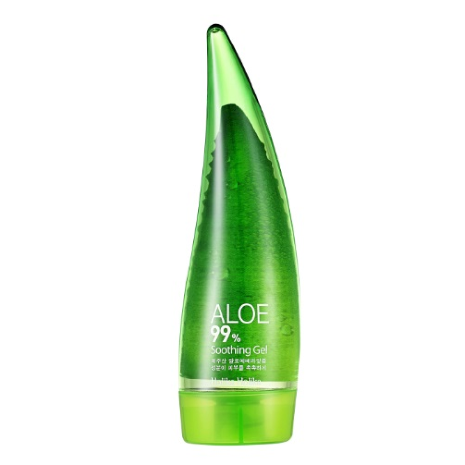 Gel calmant cu Aloe 99%  Holika Holika. Formula sa de tip gel penetrează adânc în interiorul pielii, dar nu lasă pielea să se simtă lipicioasă