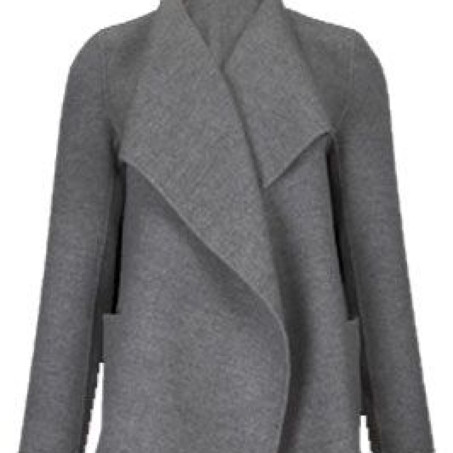 Palton gri din lana si casmir