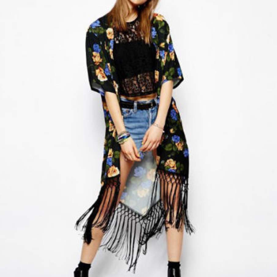 Bluza Florala cu Franjuri