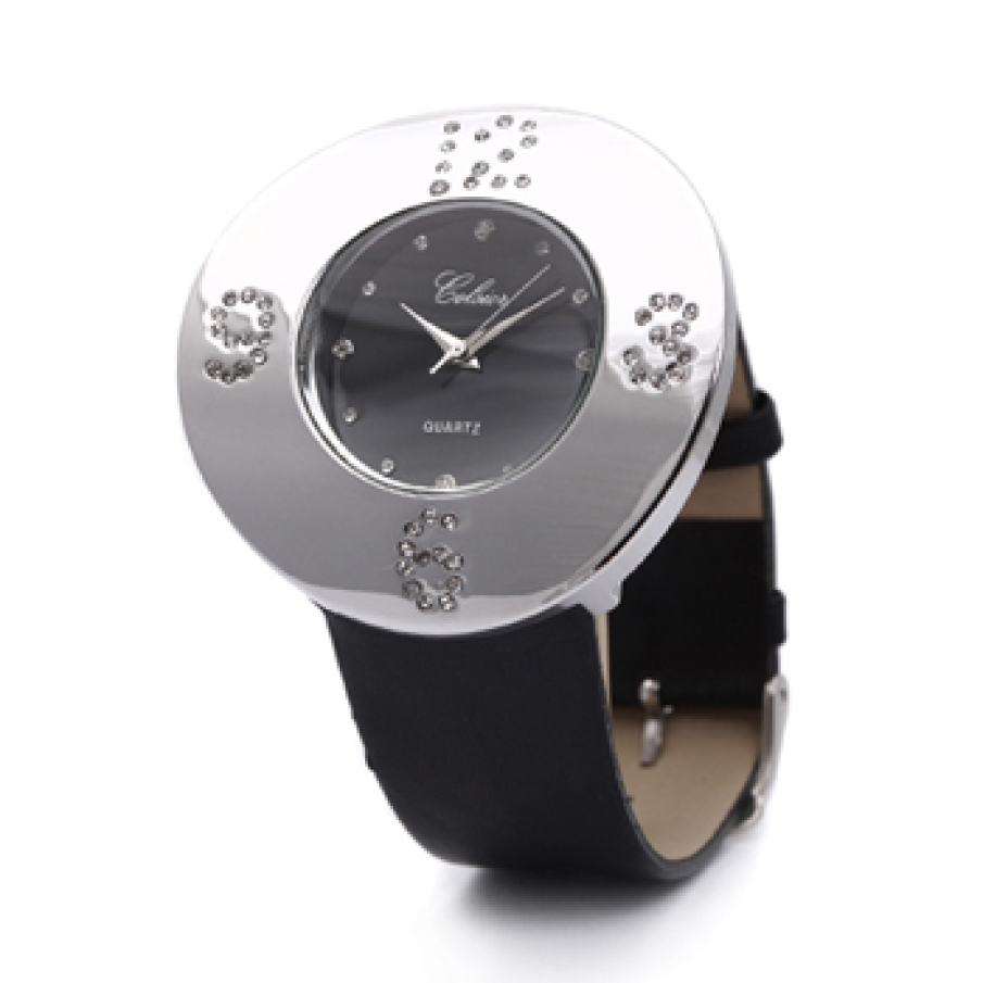 Ceas cu pietricele si curea lata 