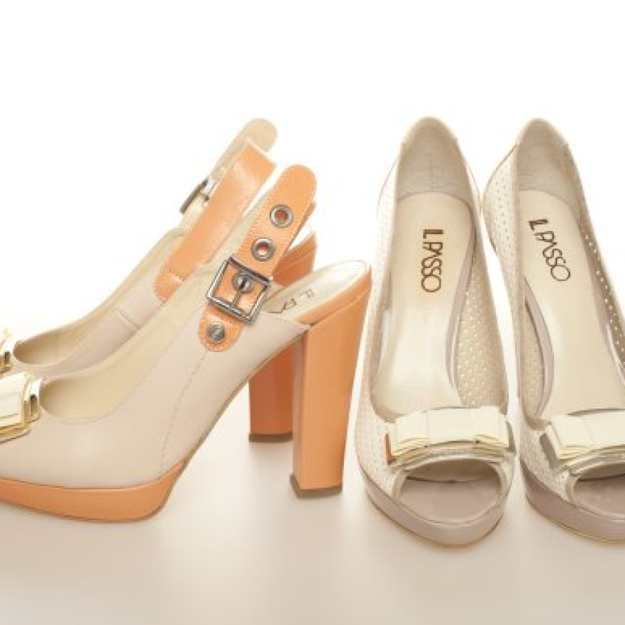 Pantofi cu toc portocaliu