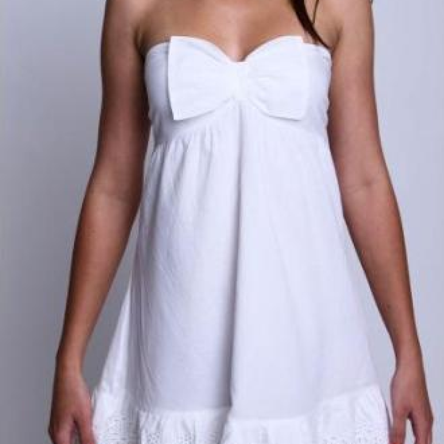 Rochie alba cu funda