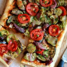 Tarta cu humus si legume