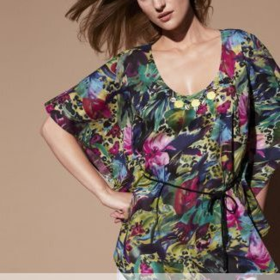 Tunica imprimeu cu maneci fluture 