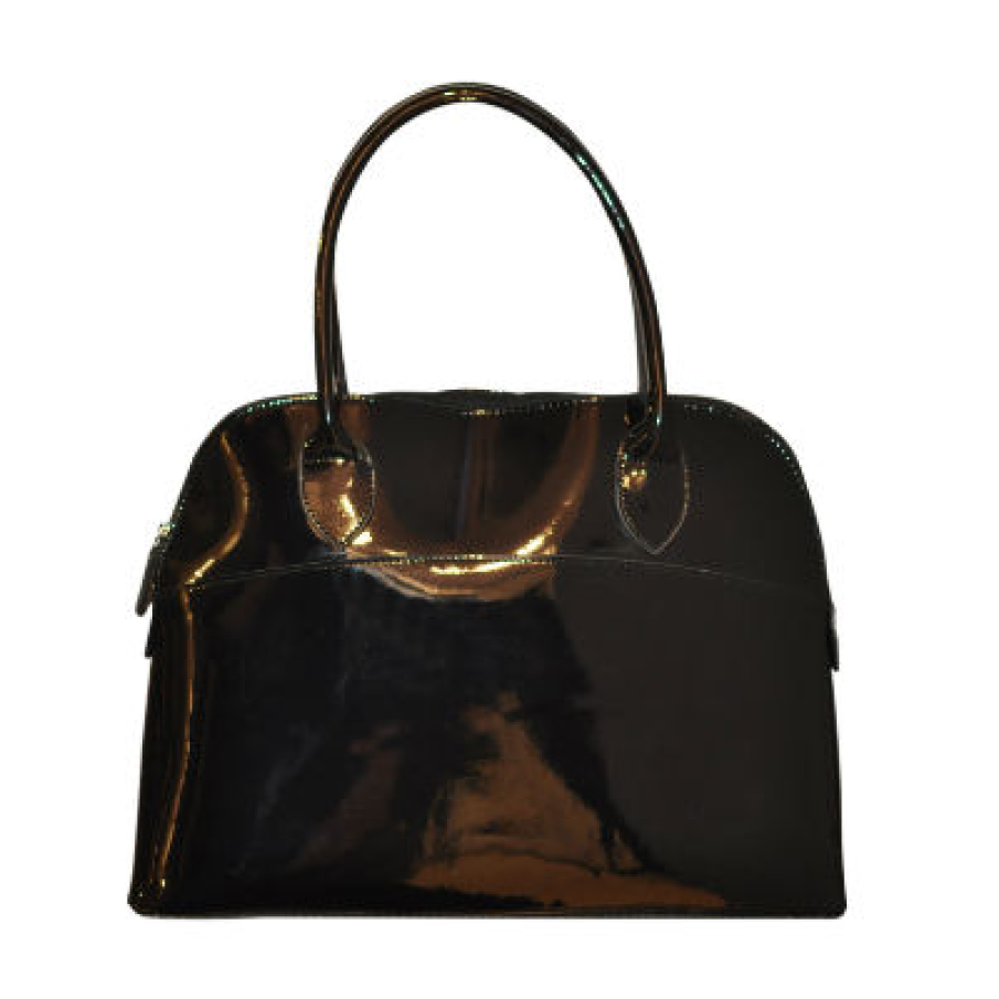 Geanta dama piele lacuita neagra