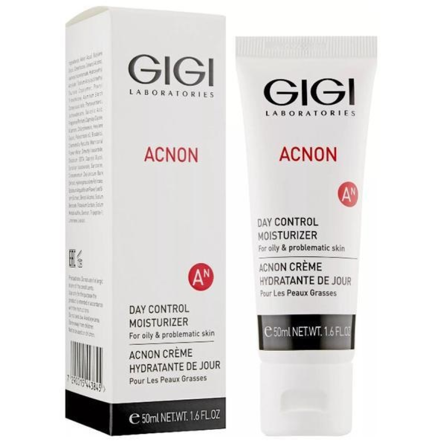 Cremă Hidratantă de zi Gigi cosmetics Acnon ce oferă hidratare și luminozitate tenului, accelerând procesul de vindecare a pielii și ameliorând roșeața și porii dilatați.  