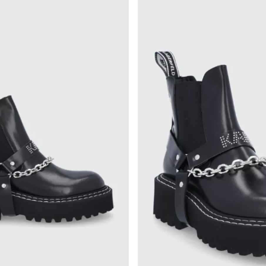 Botine piele naturală Karl Lagerfeld