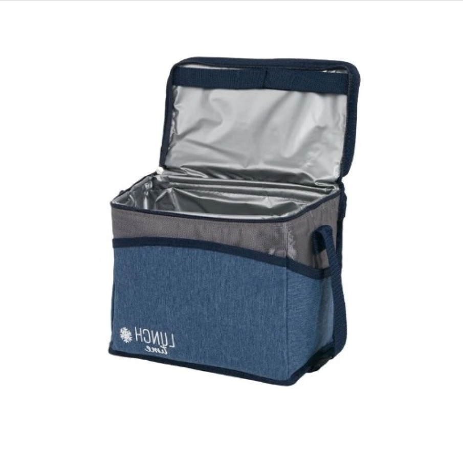 Geantă termoizolantă Nattallie Cool Bag, în nuanță de albastru și gri, cu dimensiunile de 26x16x21 cm. Păstrează alimentele reci timp de 6 până la 8 ore