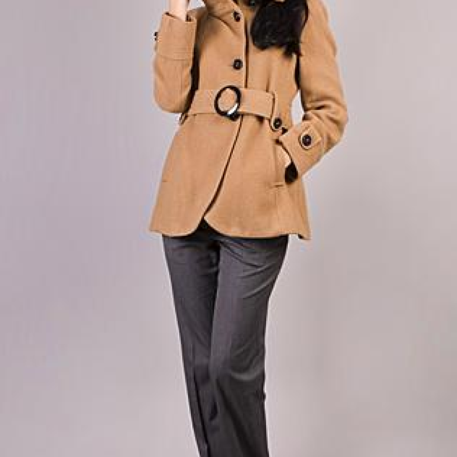 Palton mustar din lana