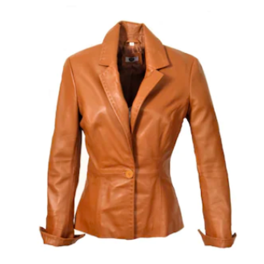 Jachetă Be Noble, Business, Piele, Damă, Cognac