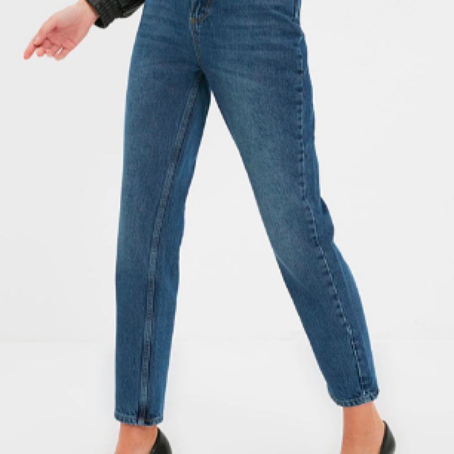 Trendyol, Blugi mom fit cu talie înaltă, Albastru