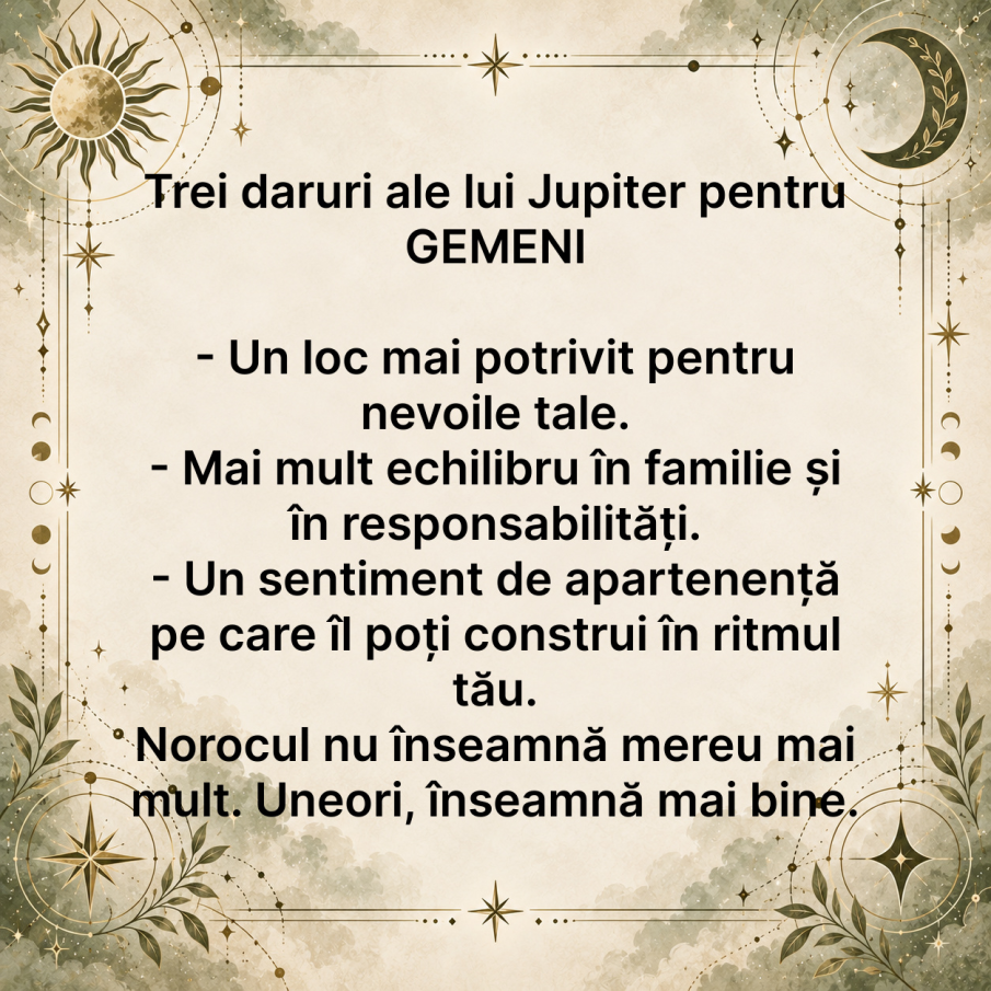 Gemeni 2027: Jupiter deschide PORȚILE unui nou CĂMIN! O schimbare poate aduce liniștea pe care o cauți de ani întregi