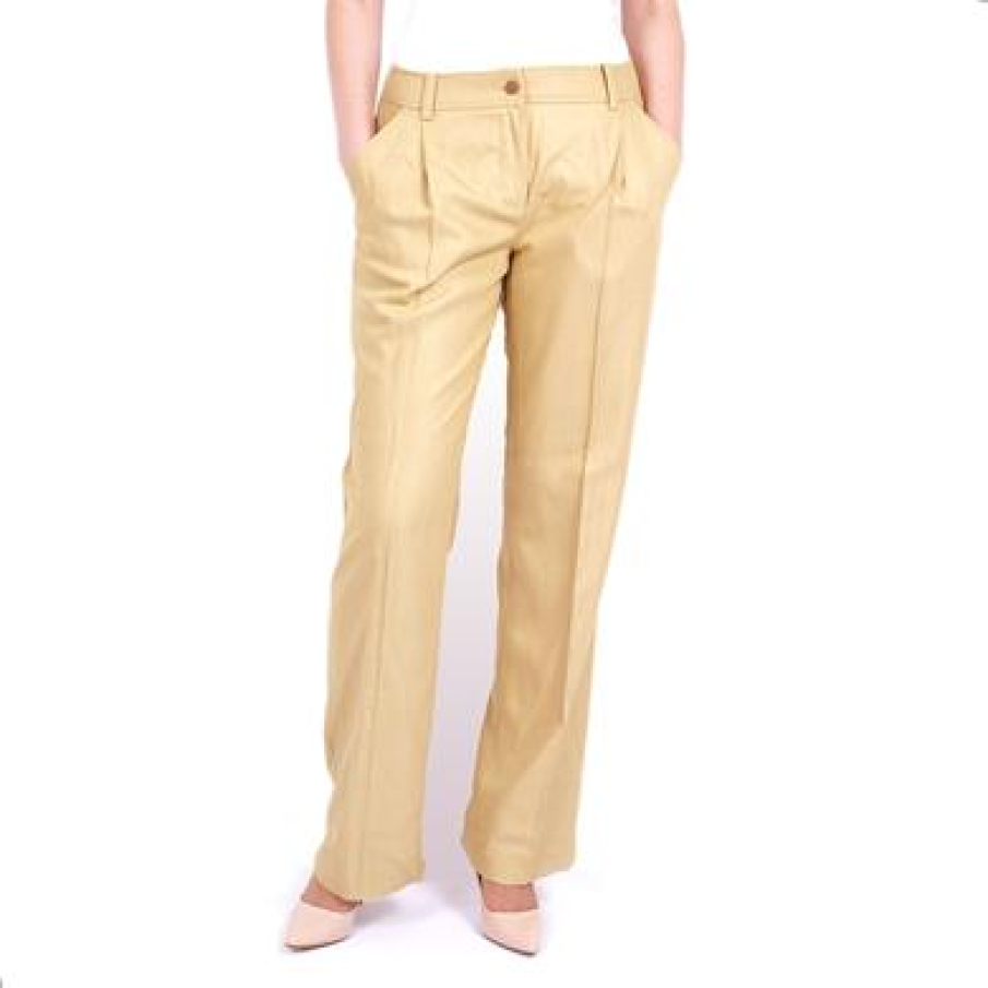 Pantaloni de culoare auriu de dama