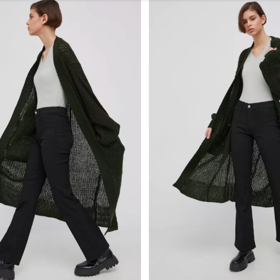 Noisy May cardigan femei, culoarea verde, călduros