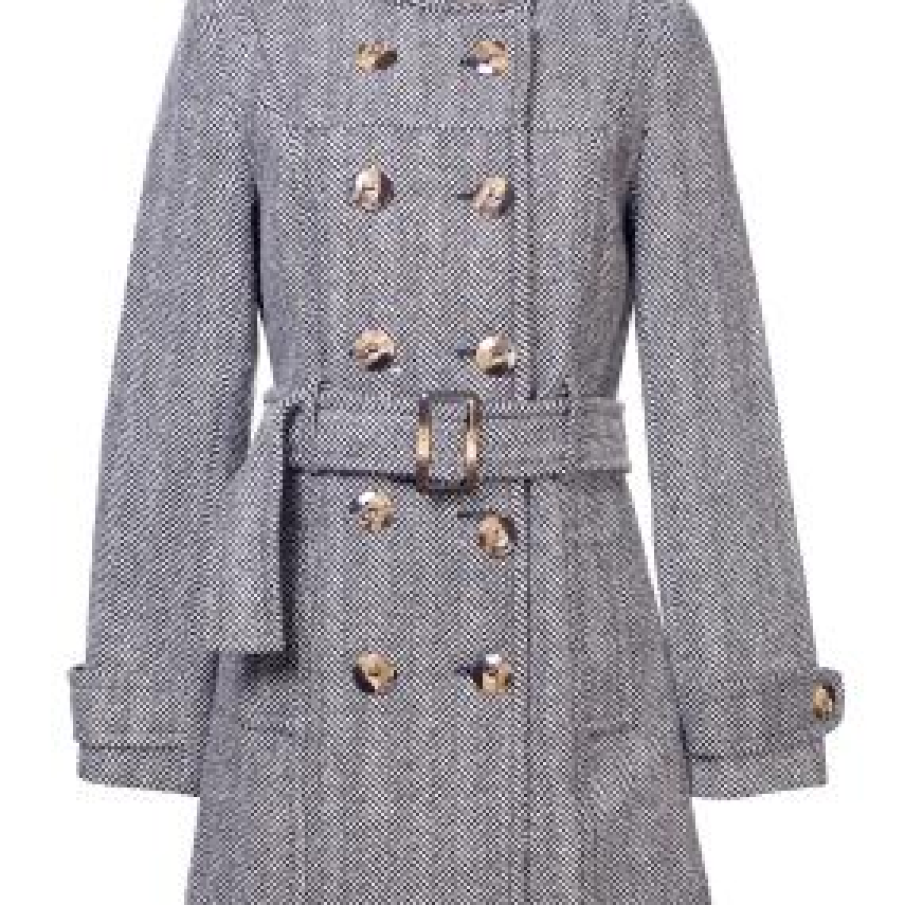 Palton distins cu curea pe talie