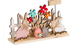 Decorațiune de Paște, iepure, lemn, 18x5x11 cm