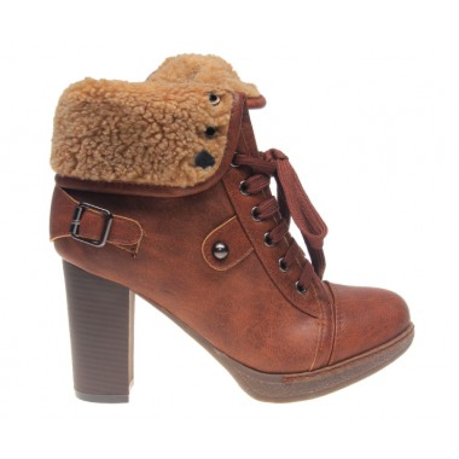 Ghete maro cu toc gros Tandy 