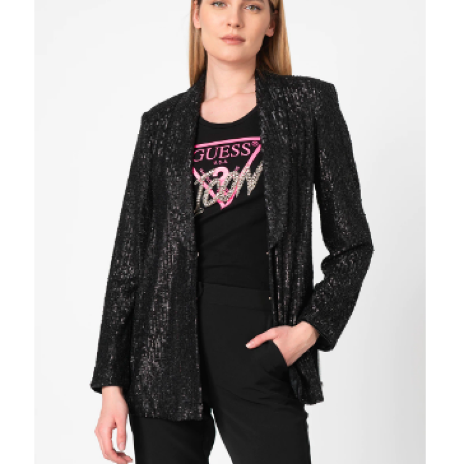 GUESS JEANS, Sacou cu paiete, Negru