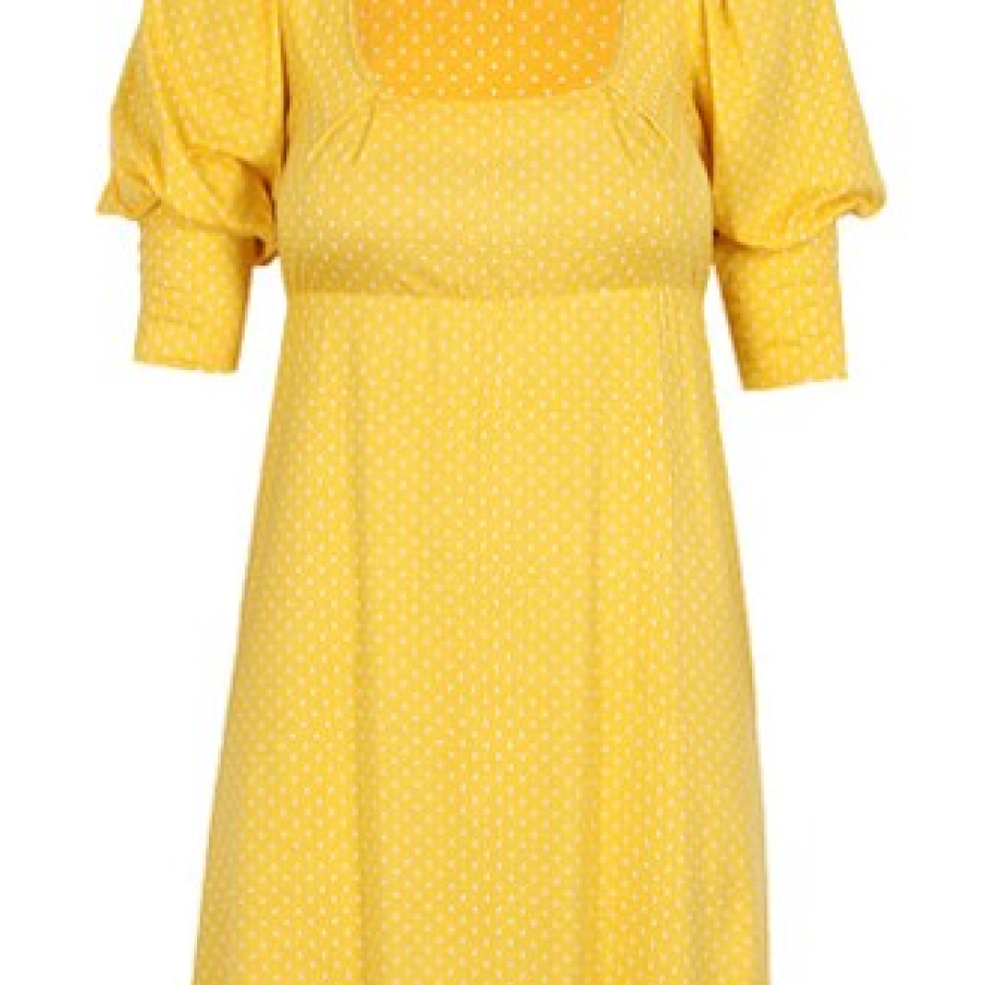 Bluza lunga galben cu buline