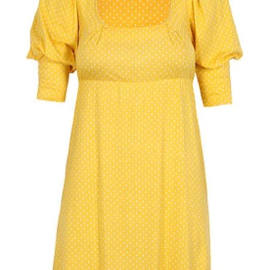 Bluza lunga galben cu buline