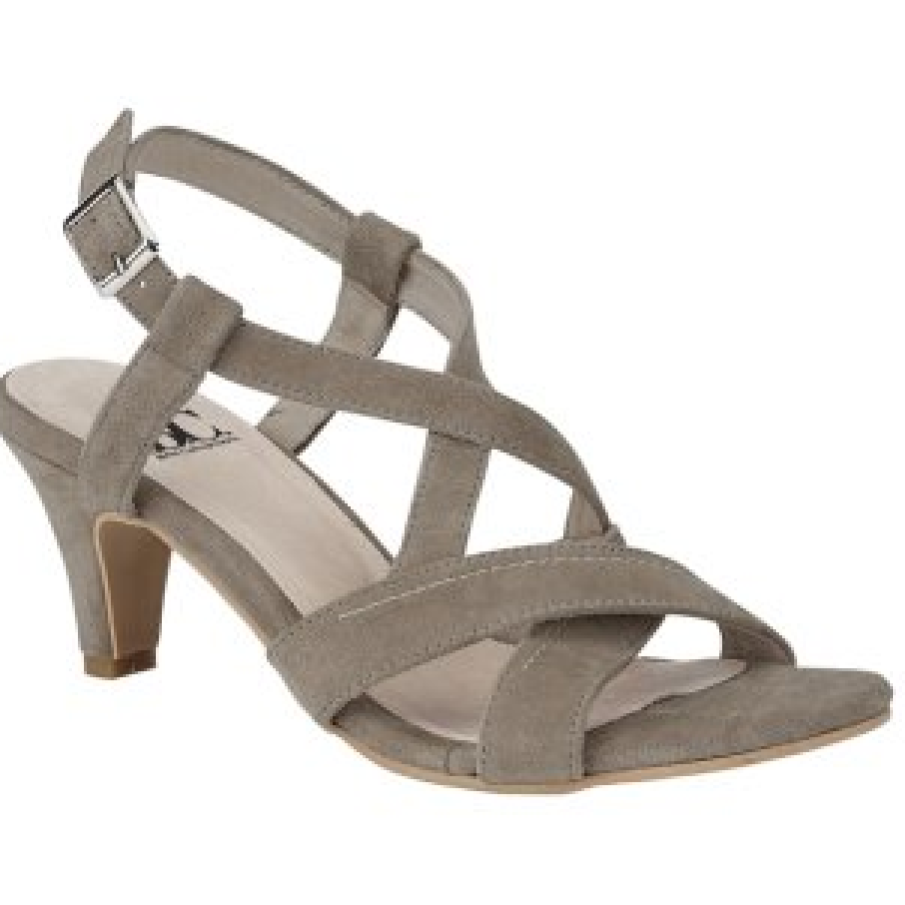 Sandale gri, din piele naturala