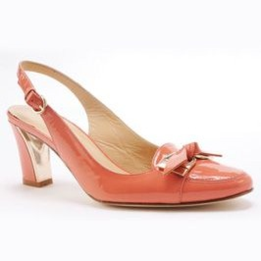 Sandale portocalii cu fundita