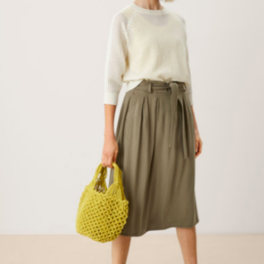 s.Oliver Fustă din amestec de lyocell cu cordon în talie