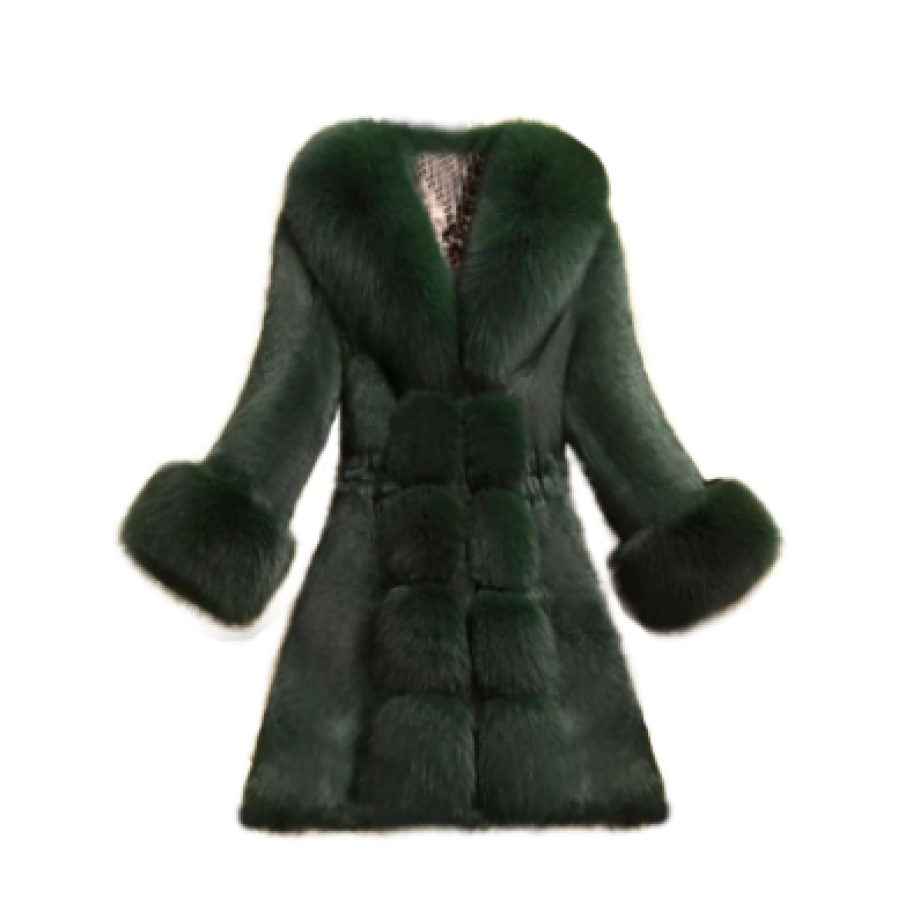 Jachetă damă din blană, Maleny, Verde