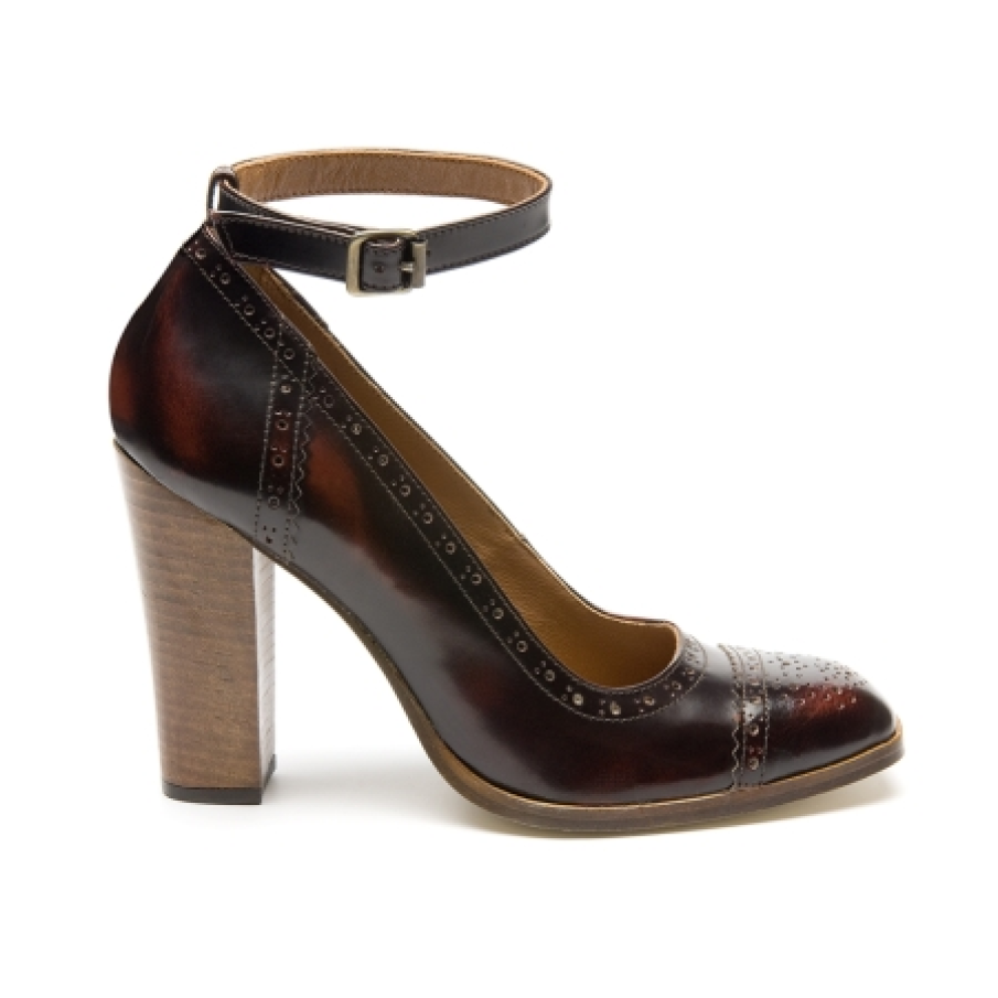 Pantofi cu tocul gros si bareta