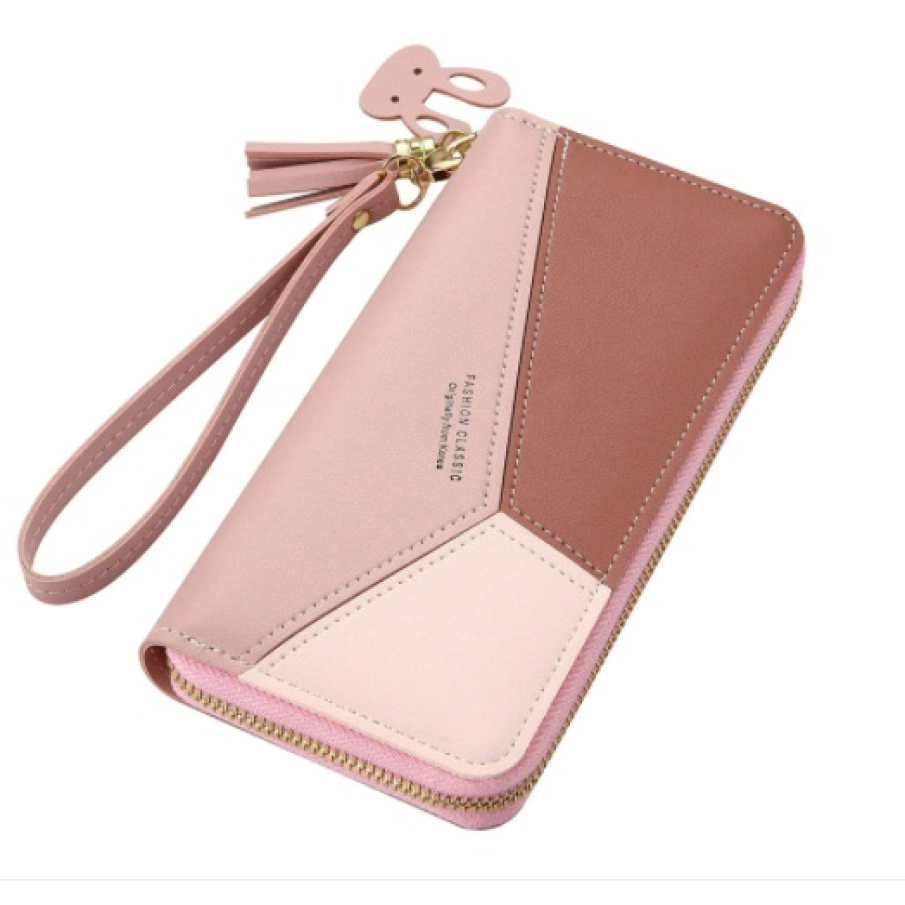 Portofel în nuanțe nude și maro, elegant, modern, cu un aspect frumos și practic 