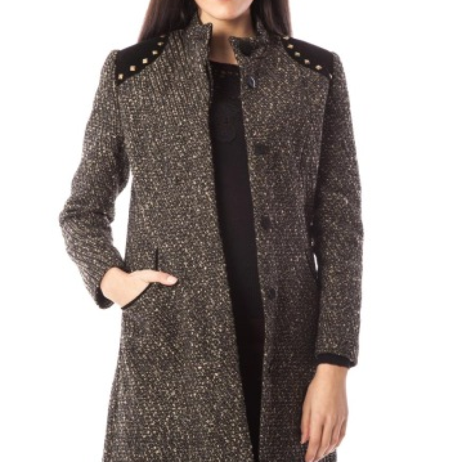 Palton cu aplicatii metalice