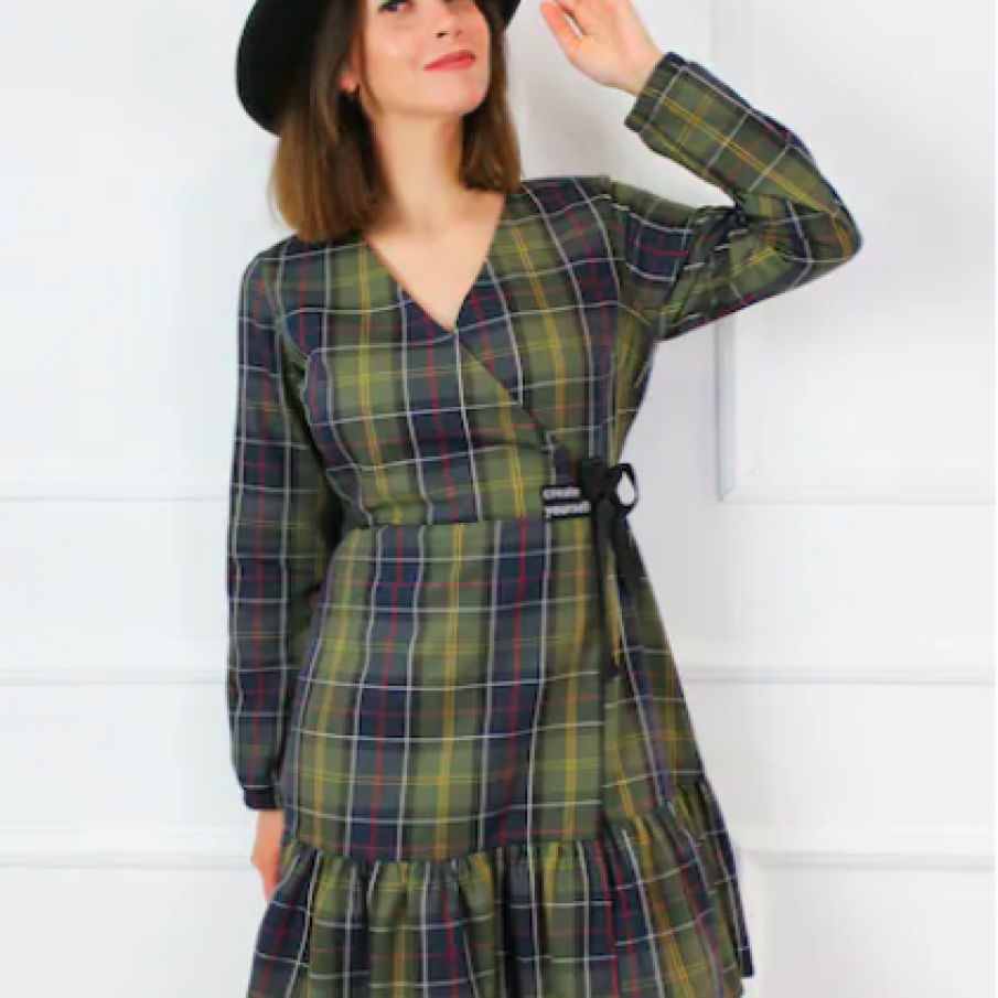 FOLD YOUR MIND Rochie evazată în carouri