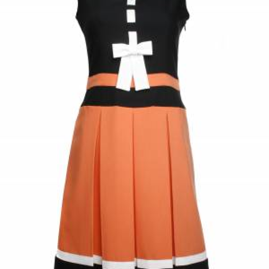 Rochie tangerine cu pliuri