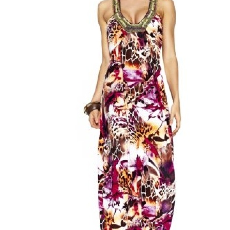 Rochie cu mix de imprimeuri si clini