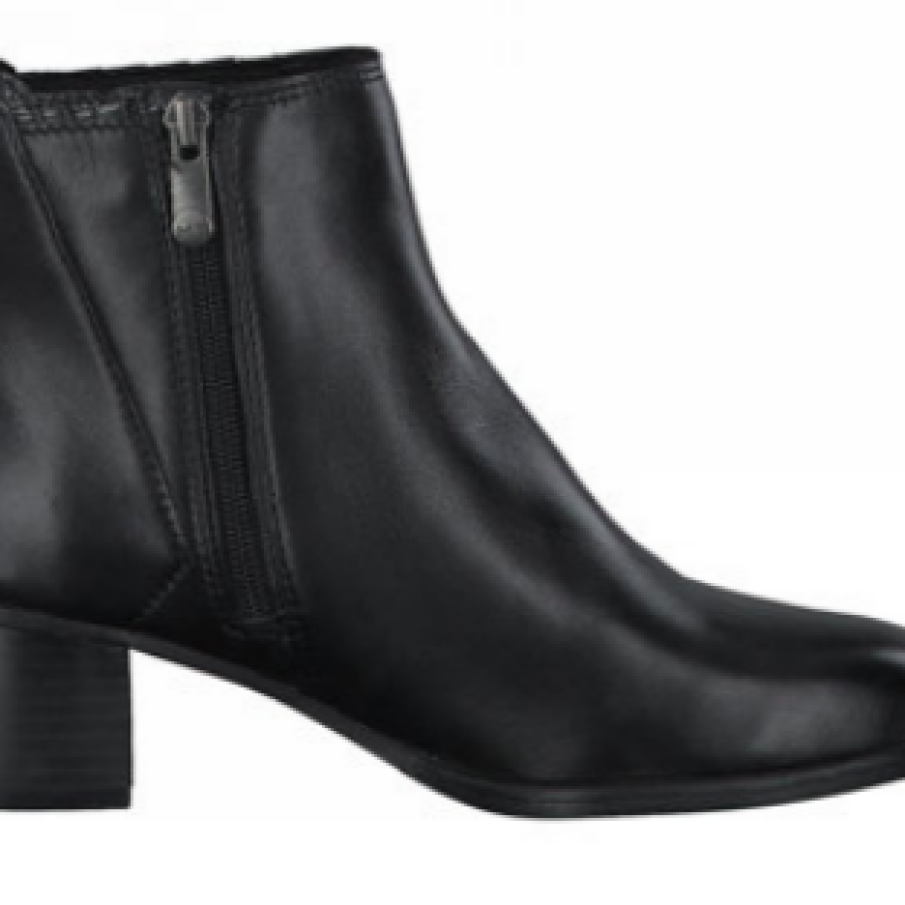 Marco Tozzi Botine de piele cu toc masiv