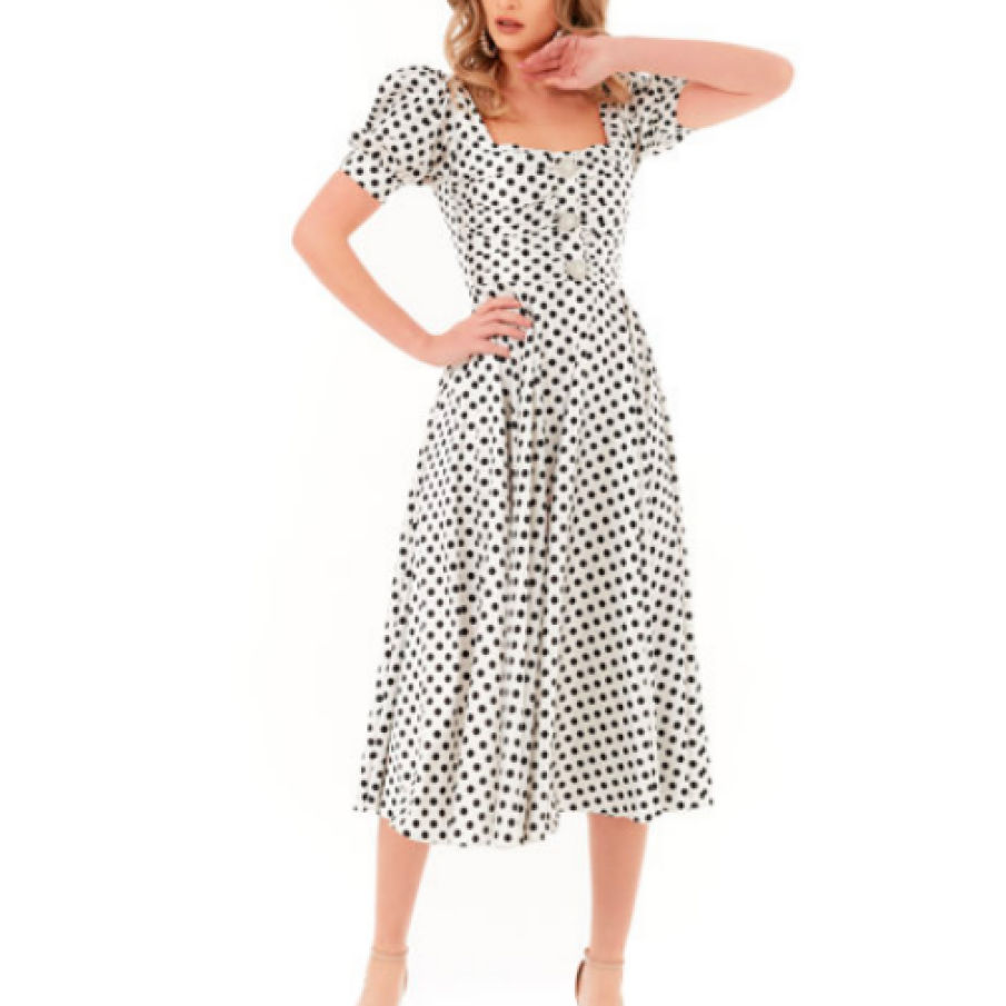 MIYU Rochie midi evazată cu model cu buline