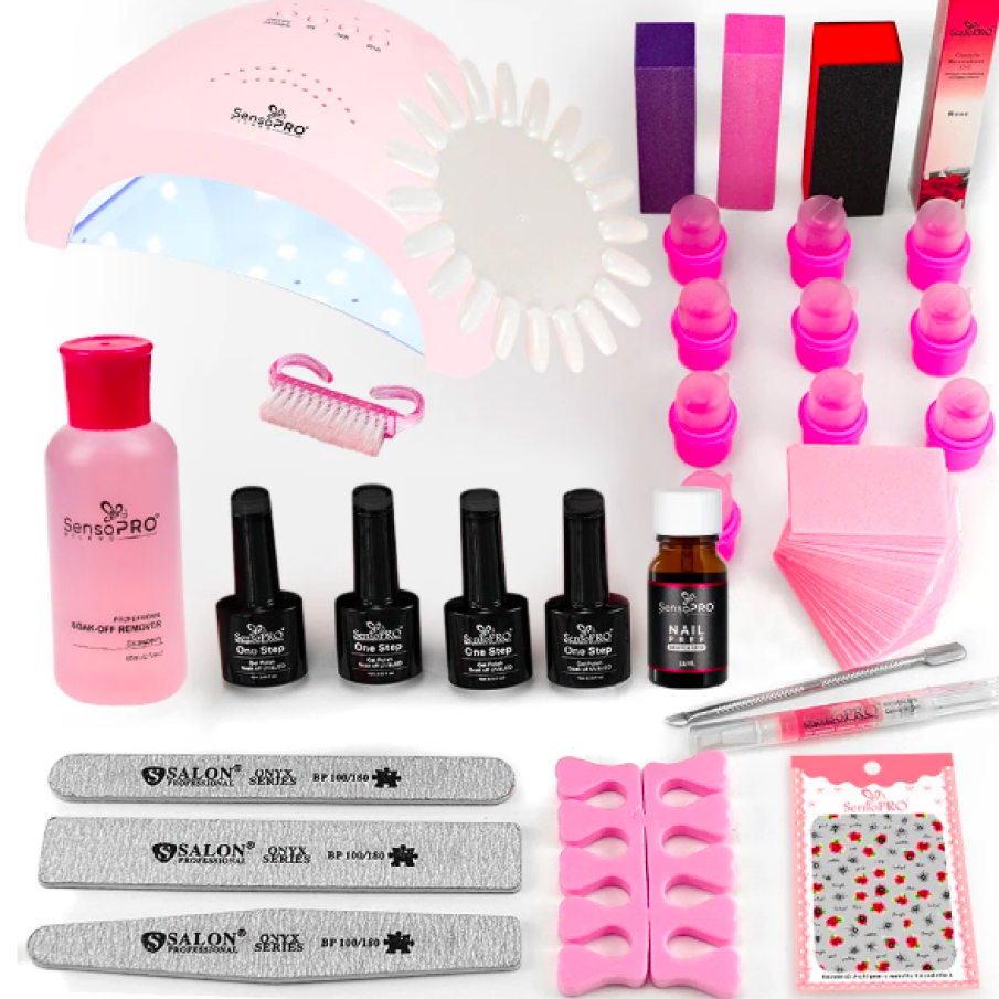 Kit Ojă Semipermanentă One Step SensoPRO 10ml cu Lampă UV #28 + CADOURI