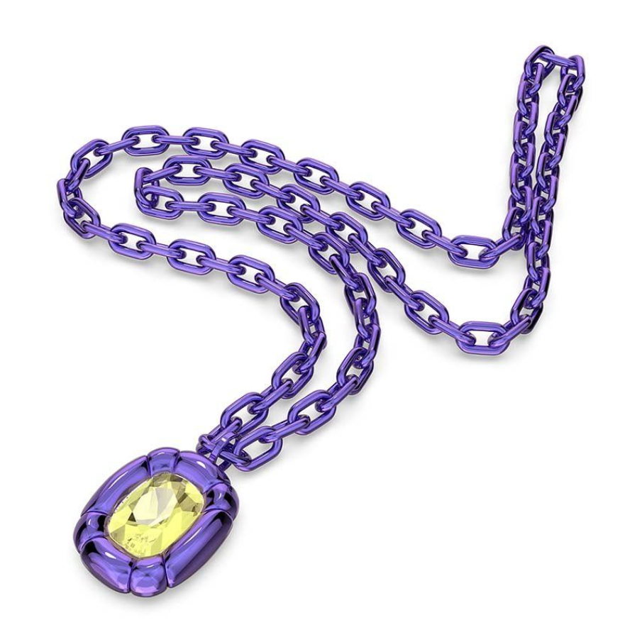 Colier din colecția Swarovski, din lanț de metal colorat, cu un superb pandantiv decorativ 