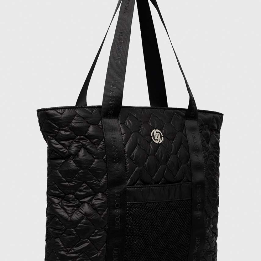 Geantă supradimensionată matlasată din colecția Liu Jo, confecționată din material textil. Are mânere lungi, se poate purta pe umăr și în ea încape format A4 