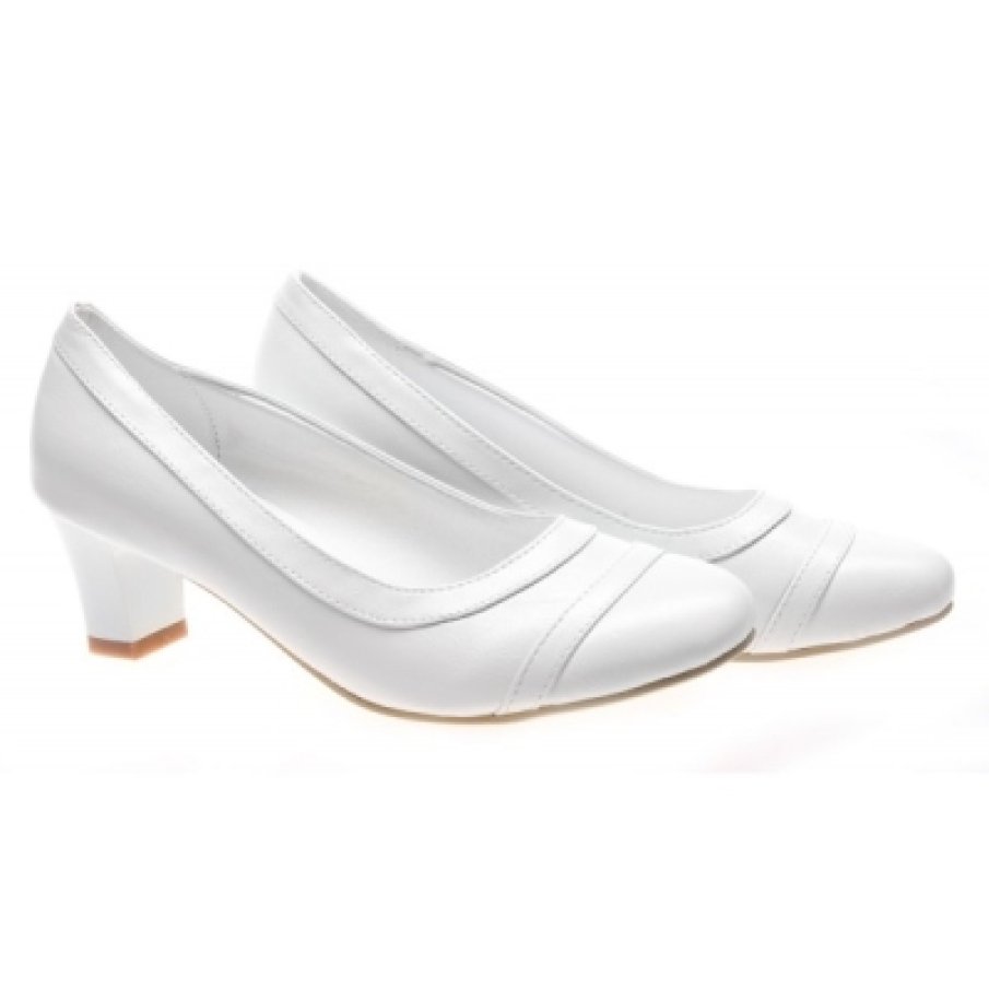 Pantofi de dama all white pu Mystic
