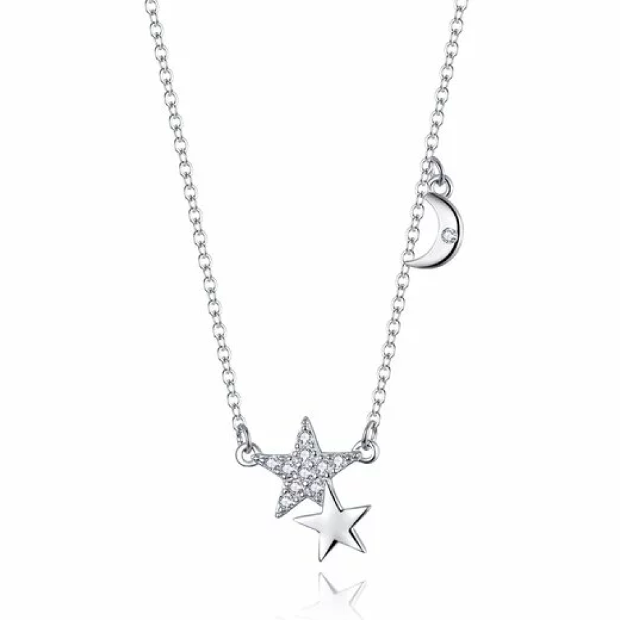 Colier din argint Double Stars & Shiny Moon
