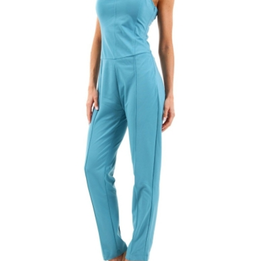 Salopeta cu talie inalta si parte tip corsetTurquoise