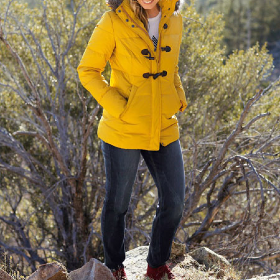 Geaca matlasata galbena, cu blanita si gluga