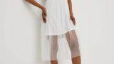 Rochie albă din colecția Answear Lab, confecționata din material tul, cu inserții decorative și căptușeală detașabilă