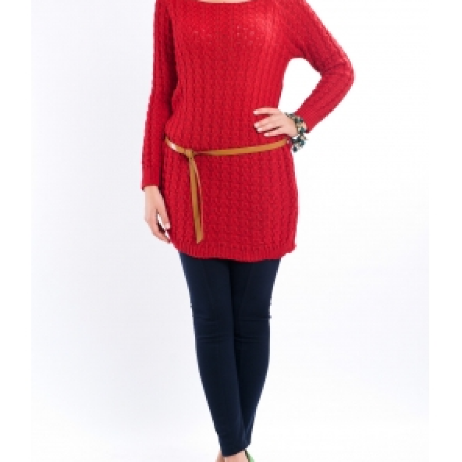 Rochie mini rosie din jerse