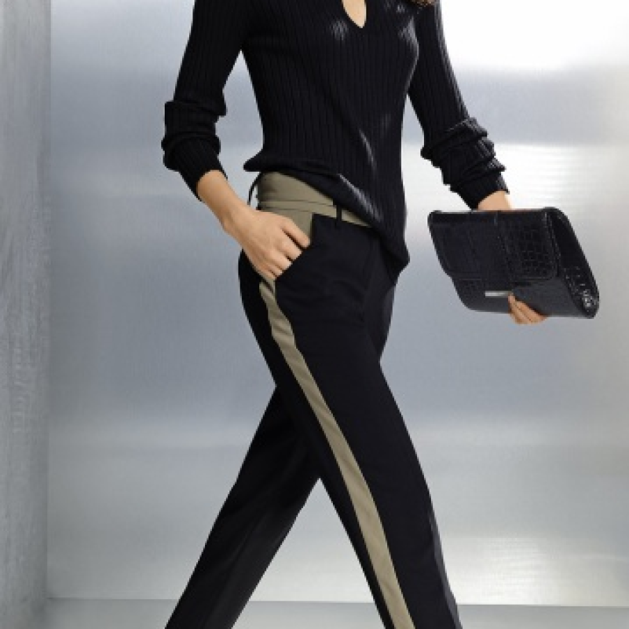 Pantaloni cu dungi laterale contrastante