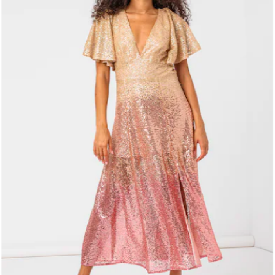 Ted Baker Rochie evazată din paiete cu decolteu adânc Glitzee